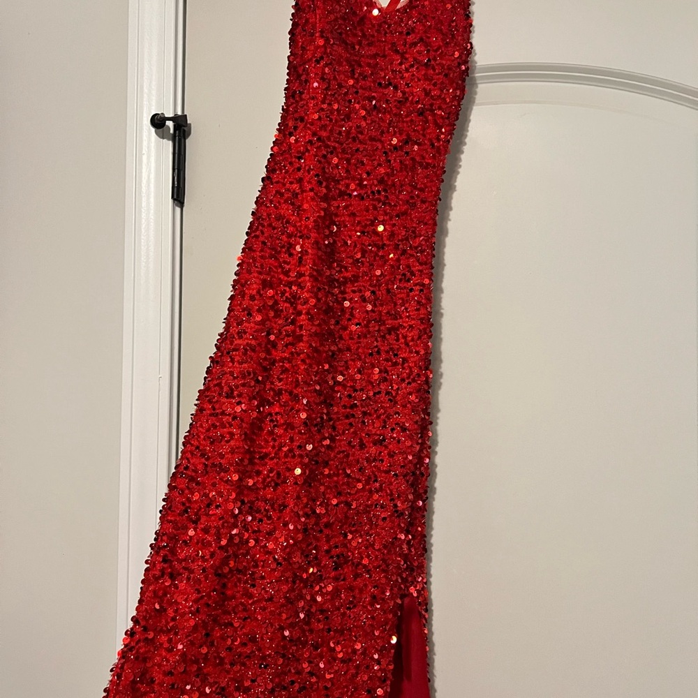 Vibrant Red Sequin Dress